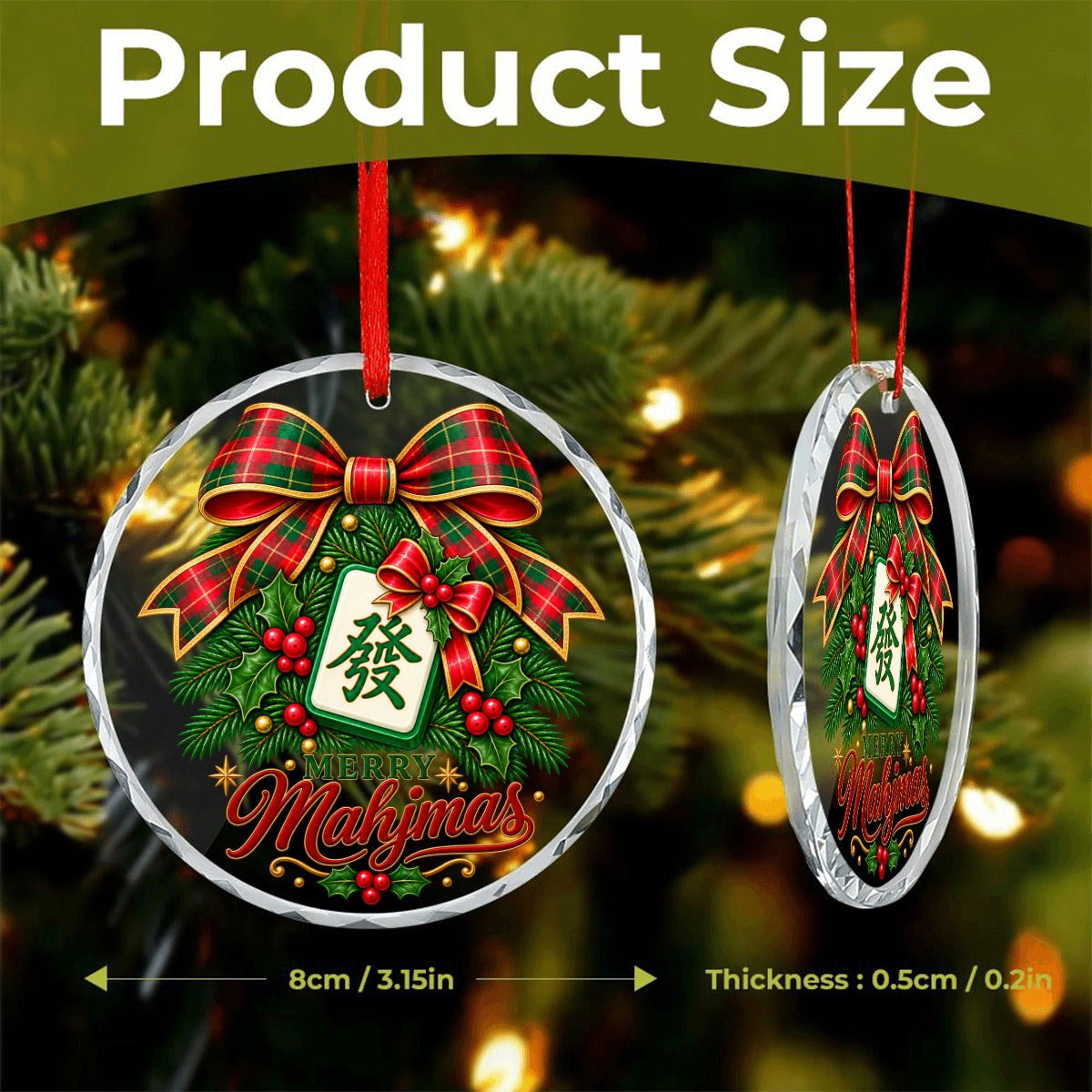 Mahjong Christmas Ornament