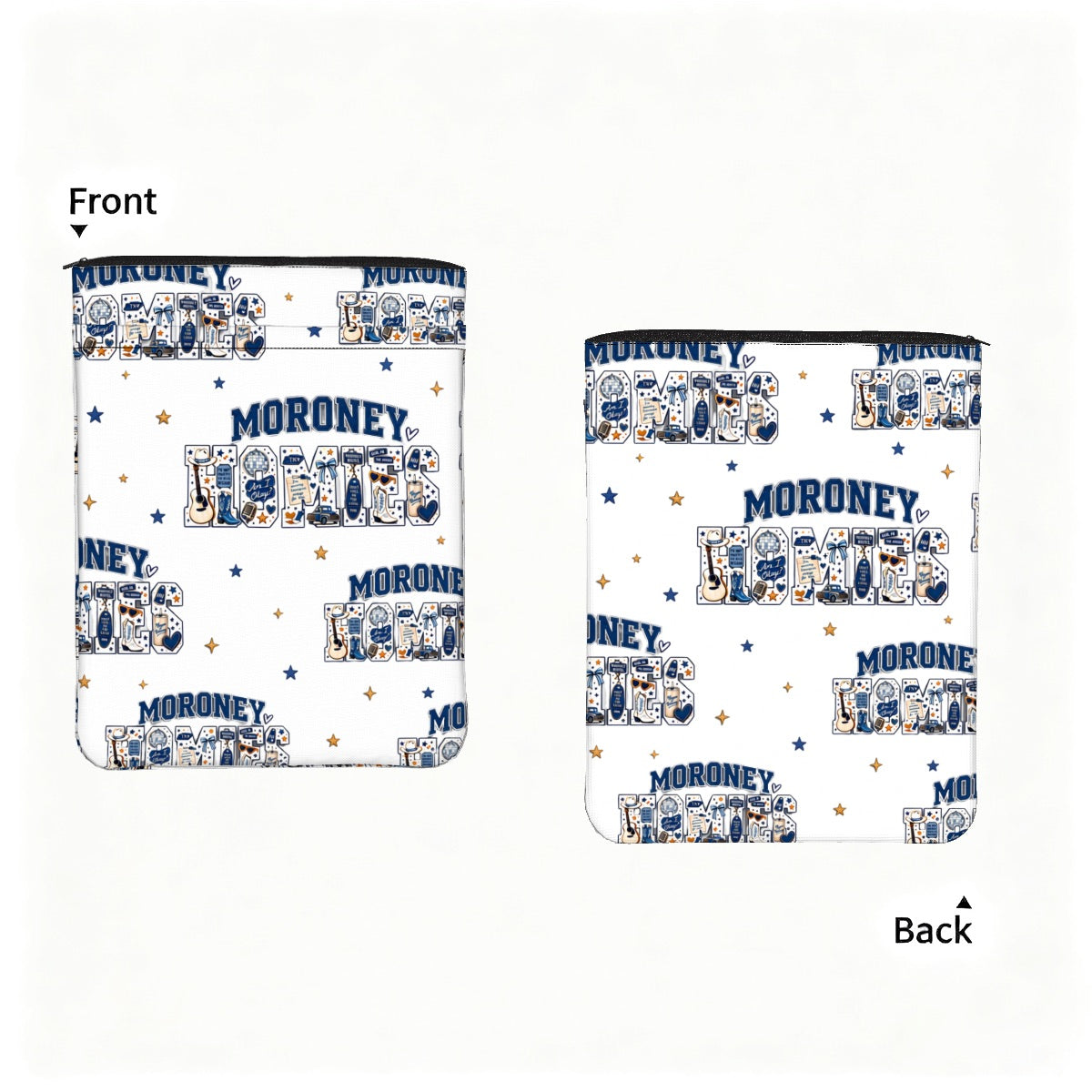 Zippered Book Sleeve with Pocket - Moroney Homies