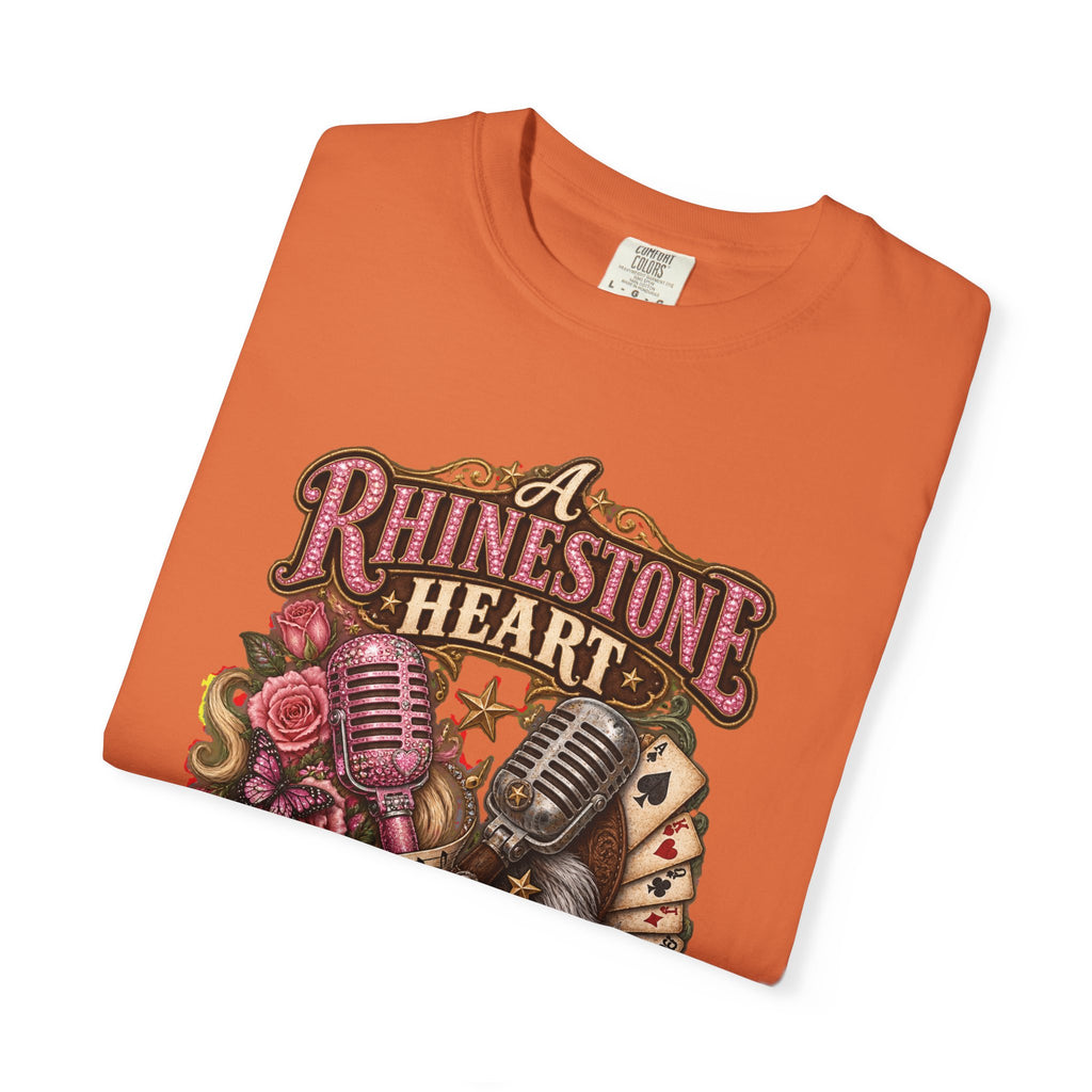 Rhinestone Heart Country Girl T-Shirt Memorial Dolly