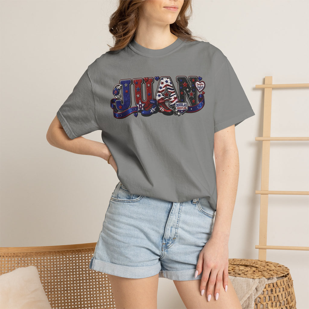 Patriotic Graphic TShirt American Name Design JUAN