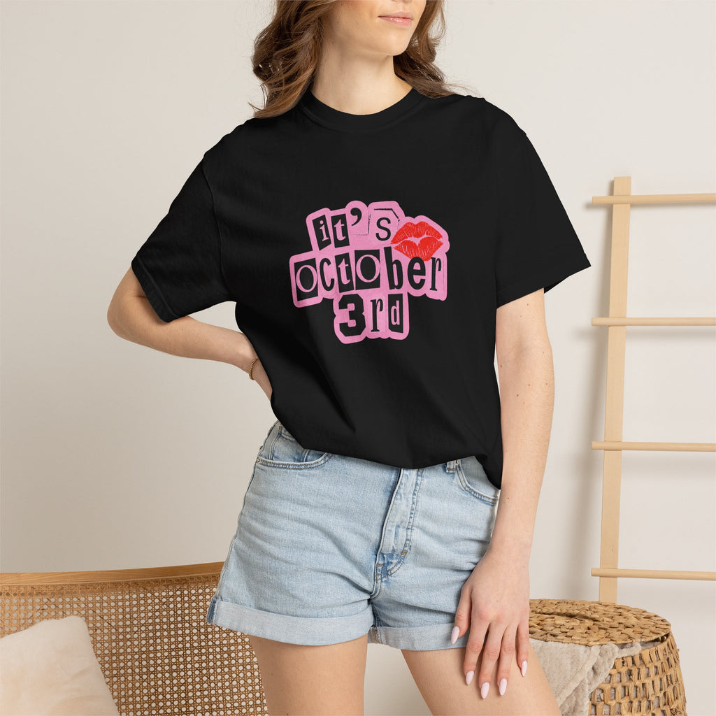 October 3rd Kiss T-Shirt — Mean Girls "It's October 3rd" Graphic Tee