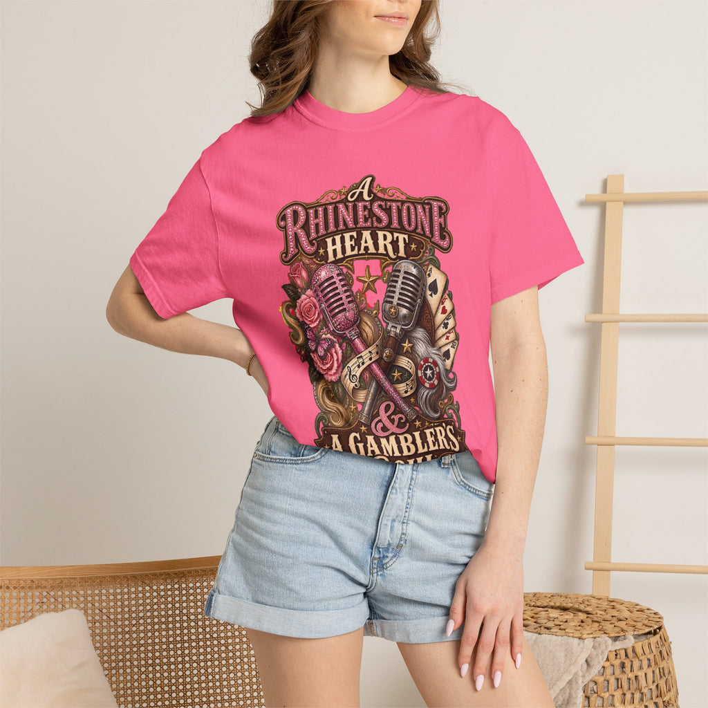 Rhinestone Heart Country Girl T-Shirt Memorial Dolly
