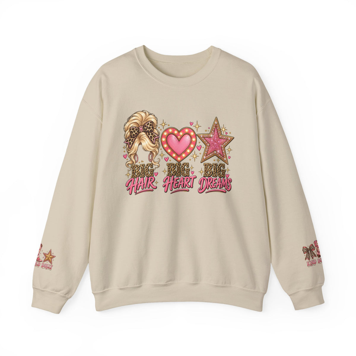 Crewneck Sweatshirt - Big Hair Big Heart Big Dreams Graphic