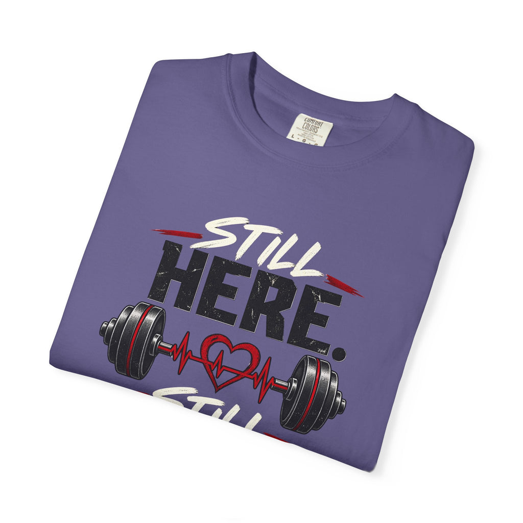 Here Strong Weightlifting TShirt Fitness Gym Graphic Tee