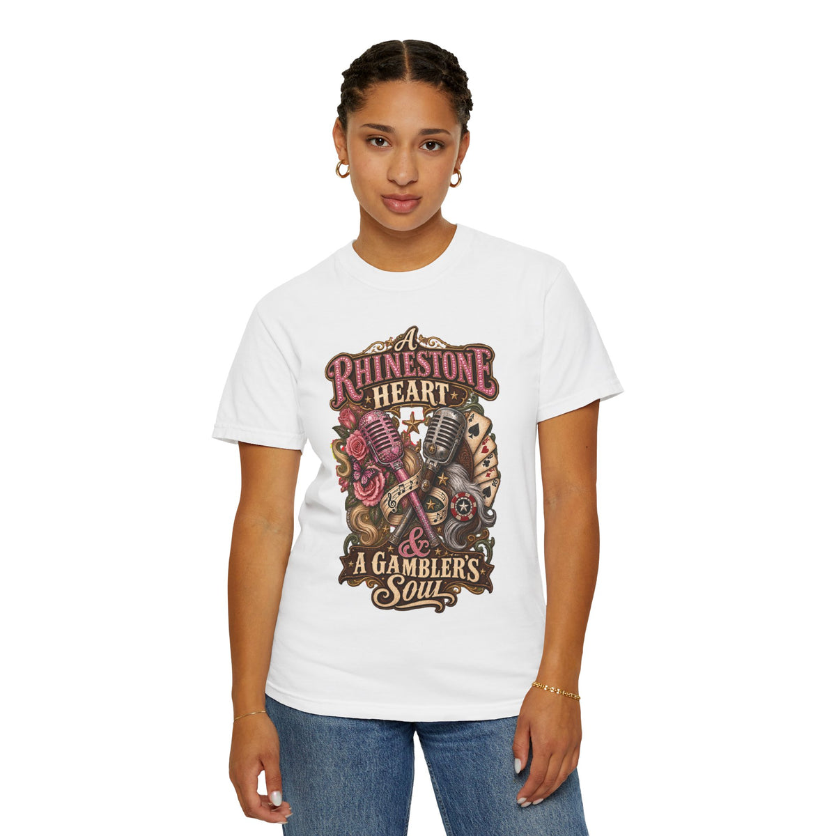Rhinestone Heart Country Girl T-Shirt Memorial Dolly