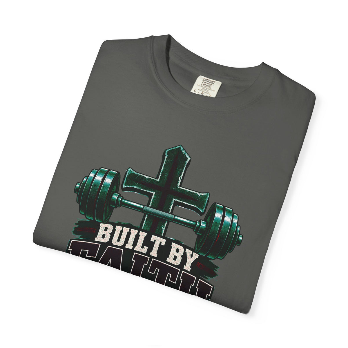 Built by Faith Cross & Barbell T-Shirt