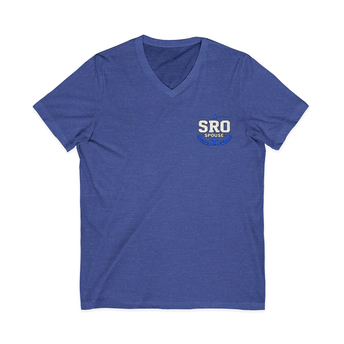 SPOUSE SRO V-Neck Tee — "Then I Heard His Voice Saying Whom Shall I Send"