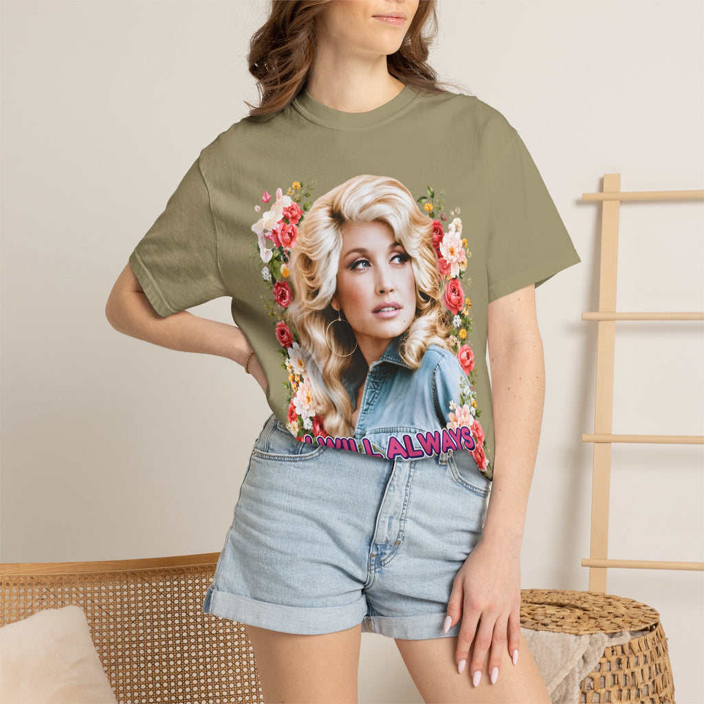 Graphic Tee Retro Floral Portrait I Will Always Love You
