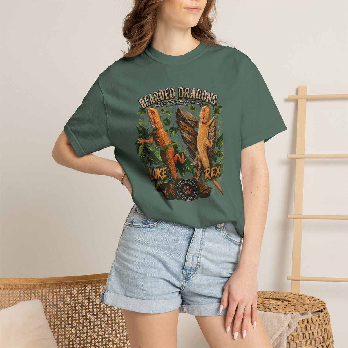 Bearded Dragons Illustration TShirt Luke Rex Reptile Lover Tee