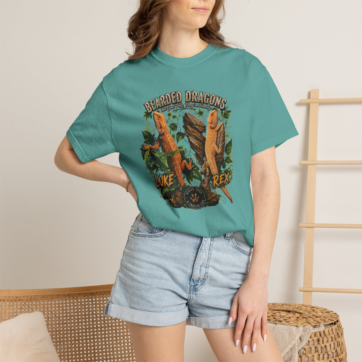 Bearded Dragons Illustration TShirt Luke Rex Reptile Lover Tee