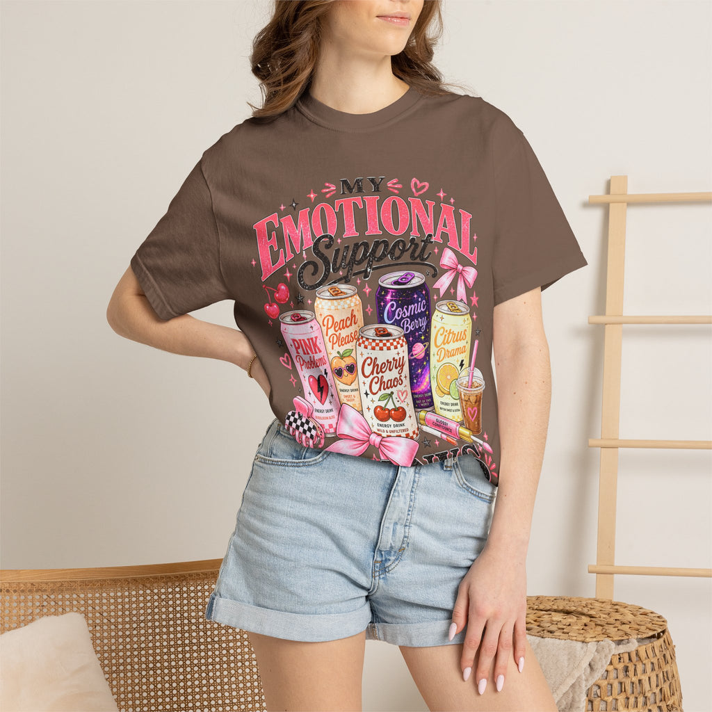 Emotional Support Energy Drinks T-Shirt — Vintage Candy Soda Graphic Tee
