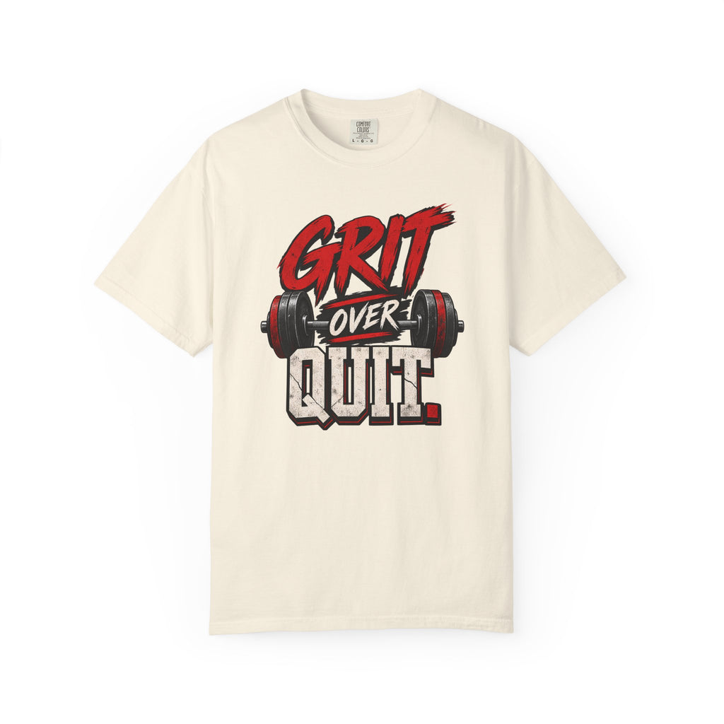 Grit Over Quit TShirt Motivational Weightlifting Gym Tee