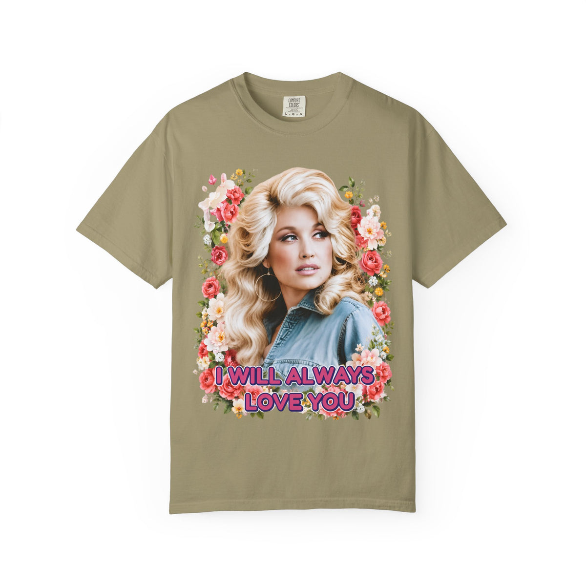 Graphic Tee Retro Floral Portrait I Will Always Love You