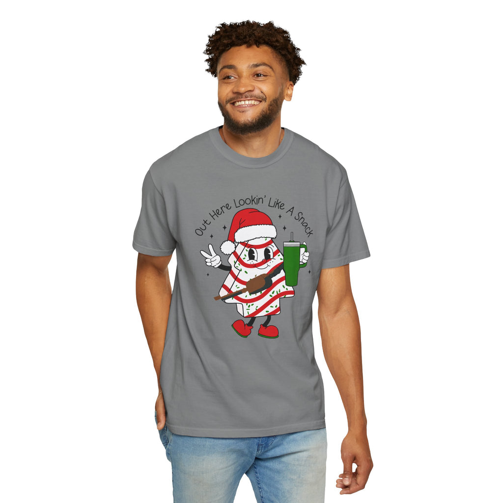 Retro Holiday T-Shirt — Out Here Lookin Like A Snack Santa Cookie Design