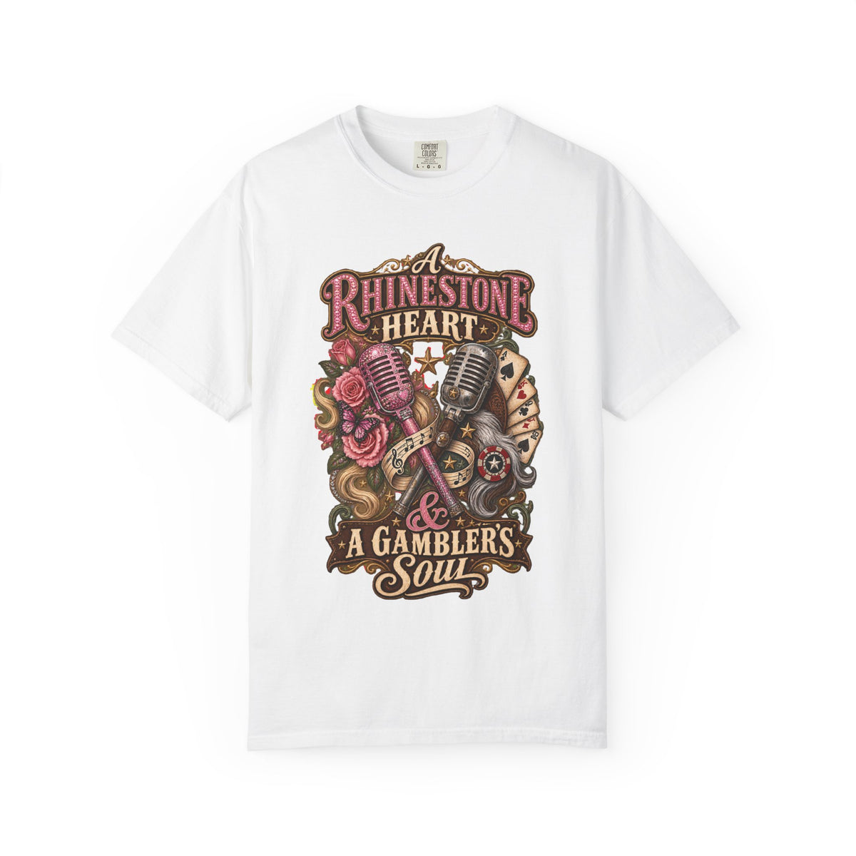 Rhinestone Heart Country Girl T-Shirt Memorial Dolly