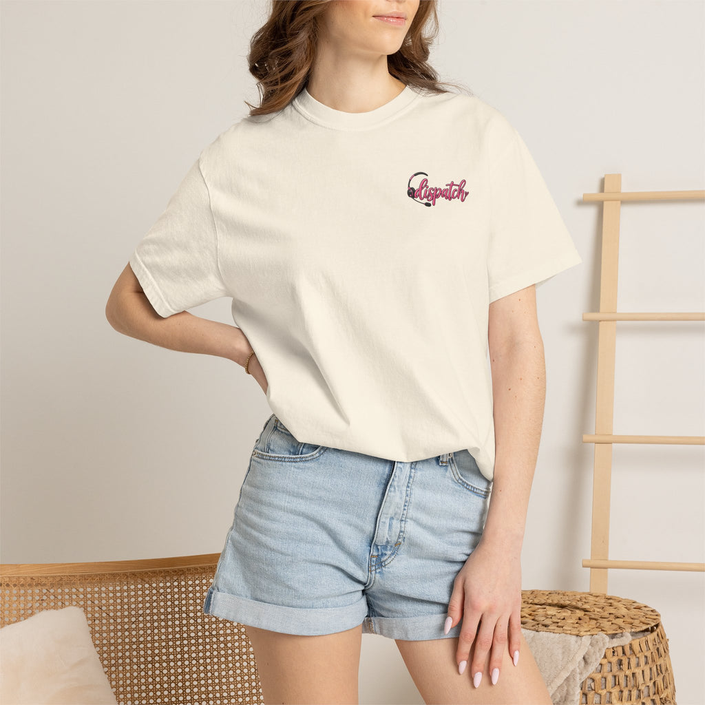 911 Dispatch Pink Ribbon T‑Shirt — Breast Cancer Awareness Dispatcher Tee