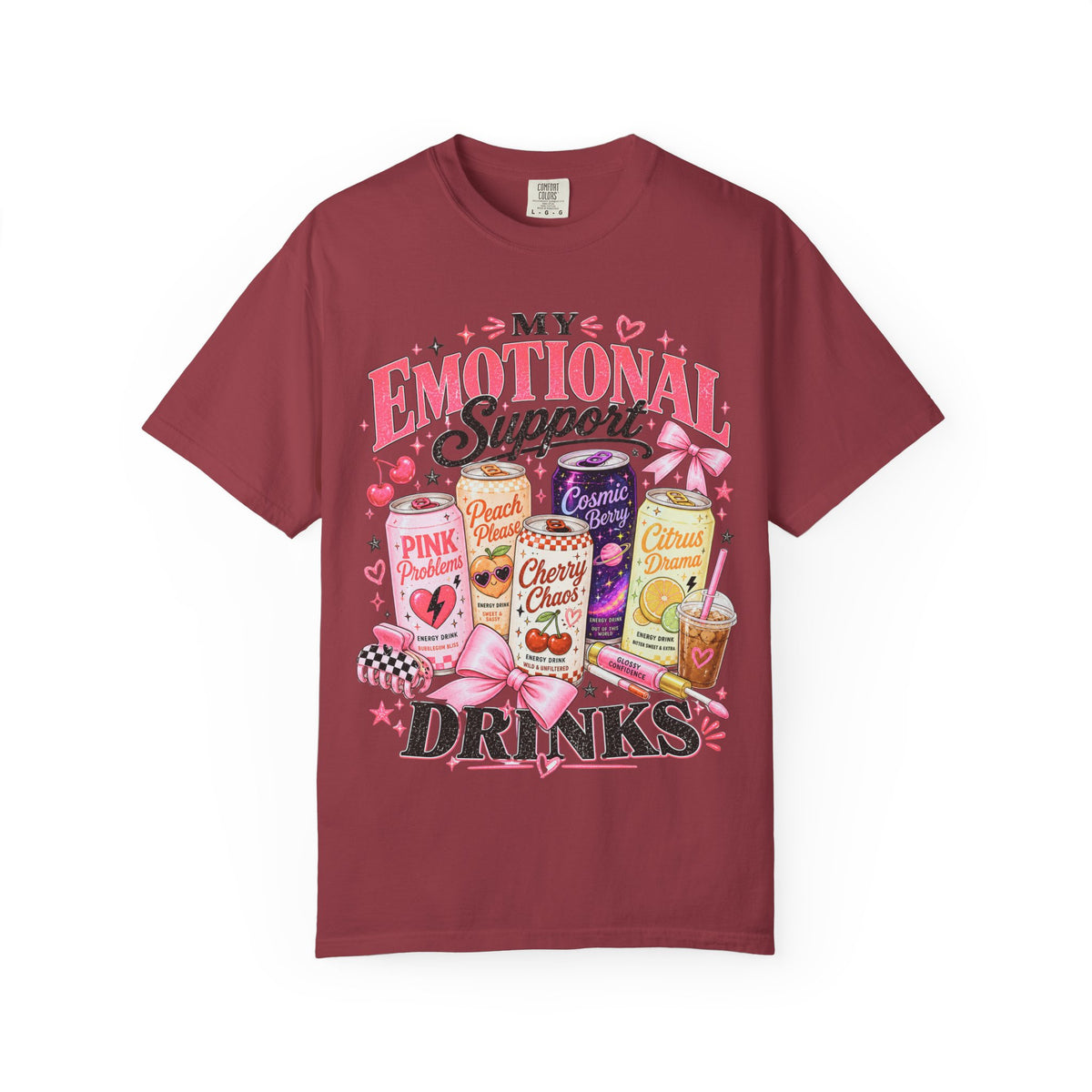 Emotional Support Energy Drinks T-Shirt — Vintage Candy Soda Graphic Tee