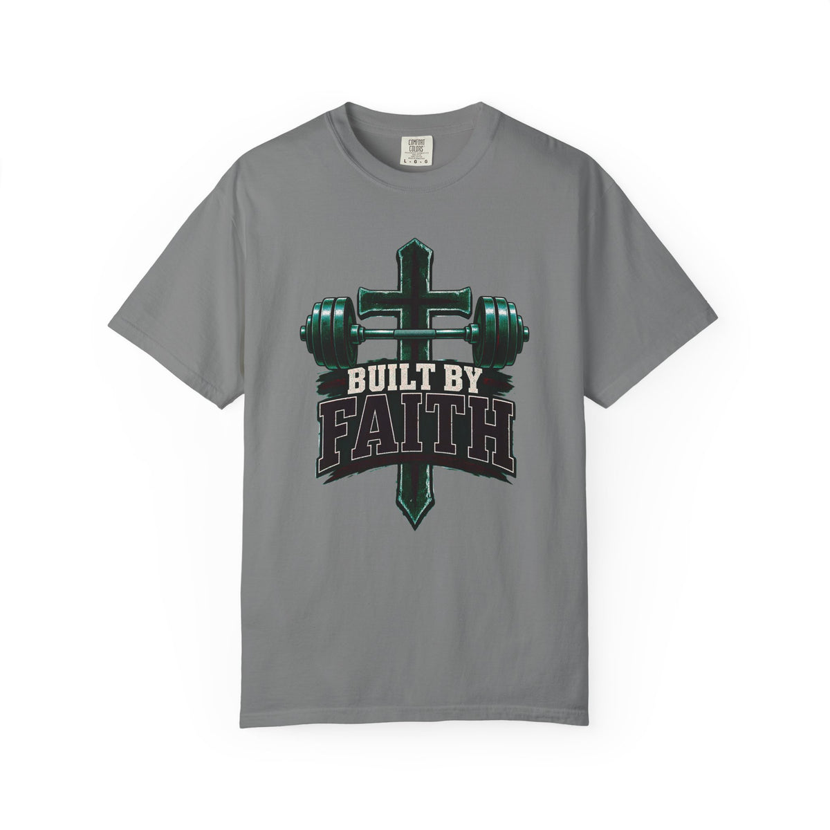 Built by Faith Cross & Barbell T-Shirt