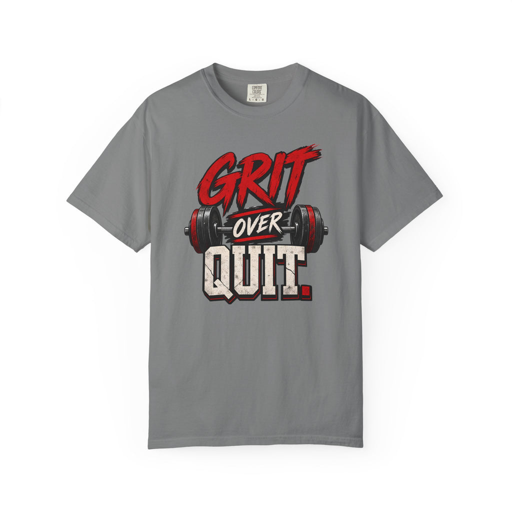 Grit Over Quit TShirt Motivational Weightlifting Gym Tee
