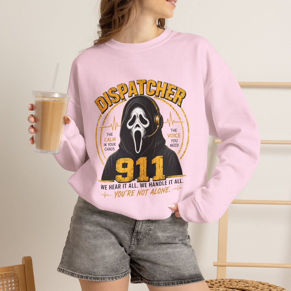 Dispatcher 911 Crewneck Sweatshirt — "We Hear It All, We Handle It All" Support Tee