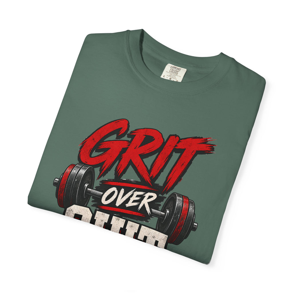 Grit Over Quit TShirt Motivational Weightlifting Gym Tee