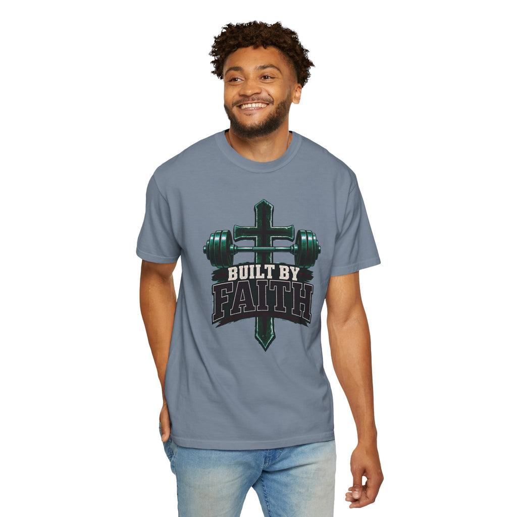 Built by Faith Cross & Barbell T-Shirt
