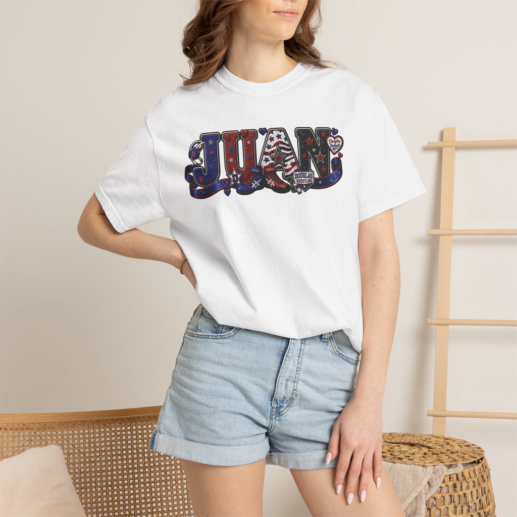 Patriotic Graphic TShirt American Name Design JUAN