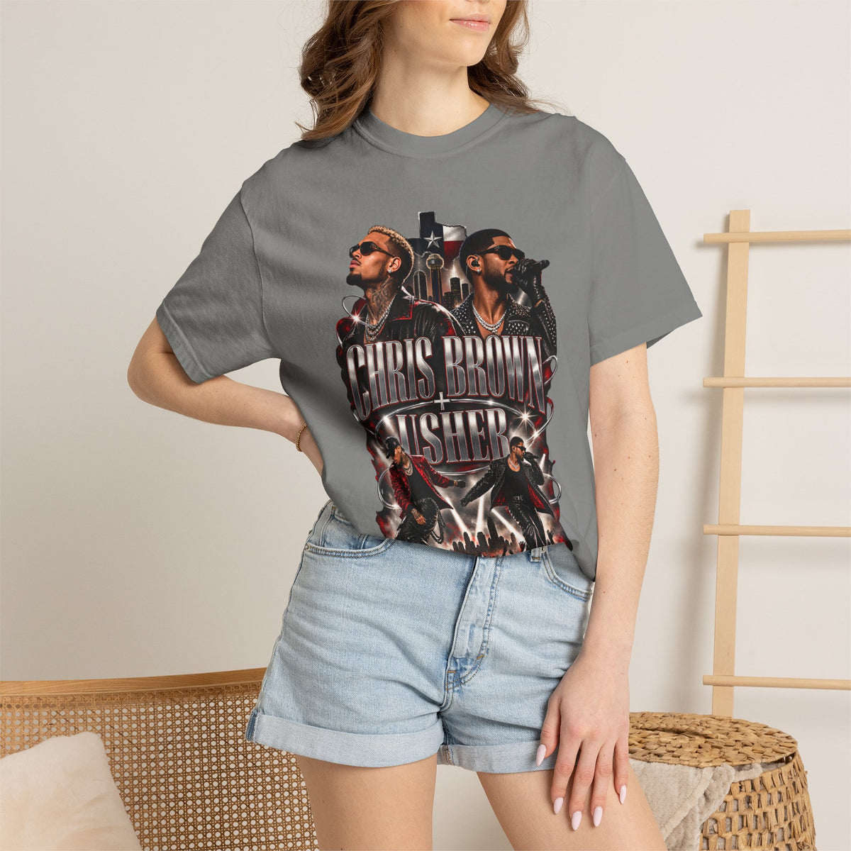 Chris Brown & Usher Concert Tee — Retro R&B Graphic T-Shirt