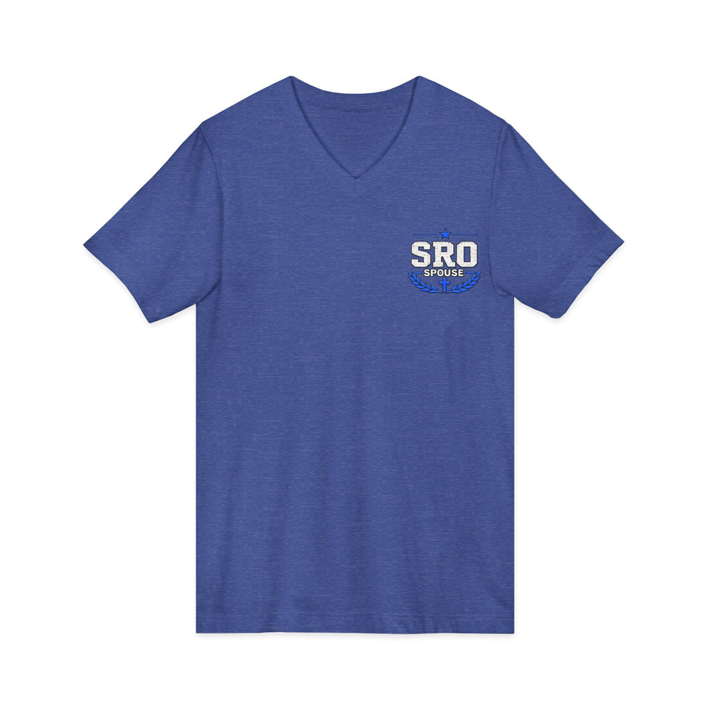 SPOUSE SRO V-Neck Tee — "Then I Heard His Voice Saying Whom Shall I Send"