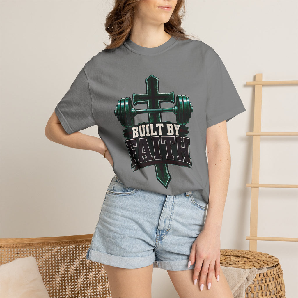 Built by Faith Cross & Barbell T-Shirt