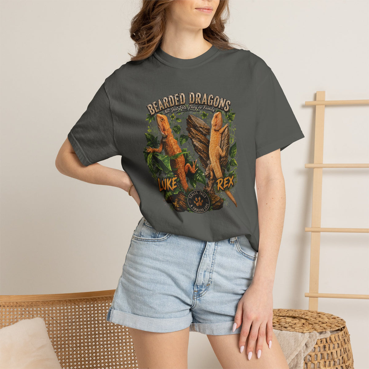 Bearded Dragons Illustration TShirt Luke Rex Reptile Lover Tee