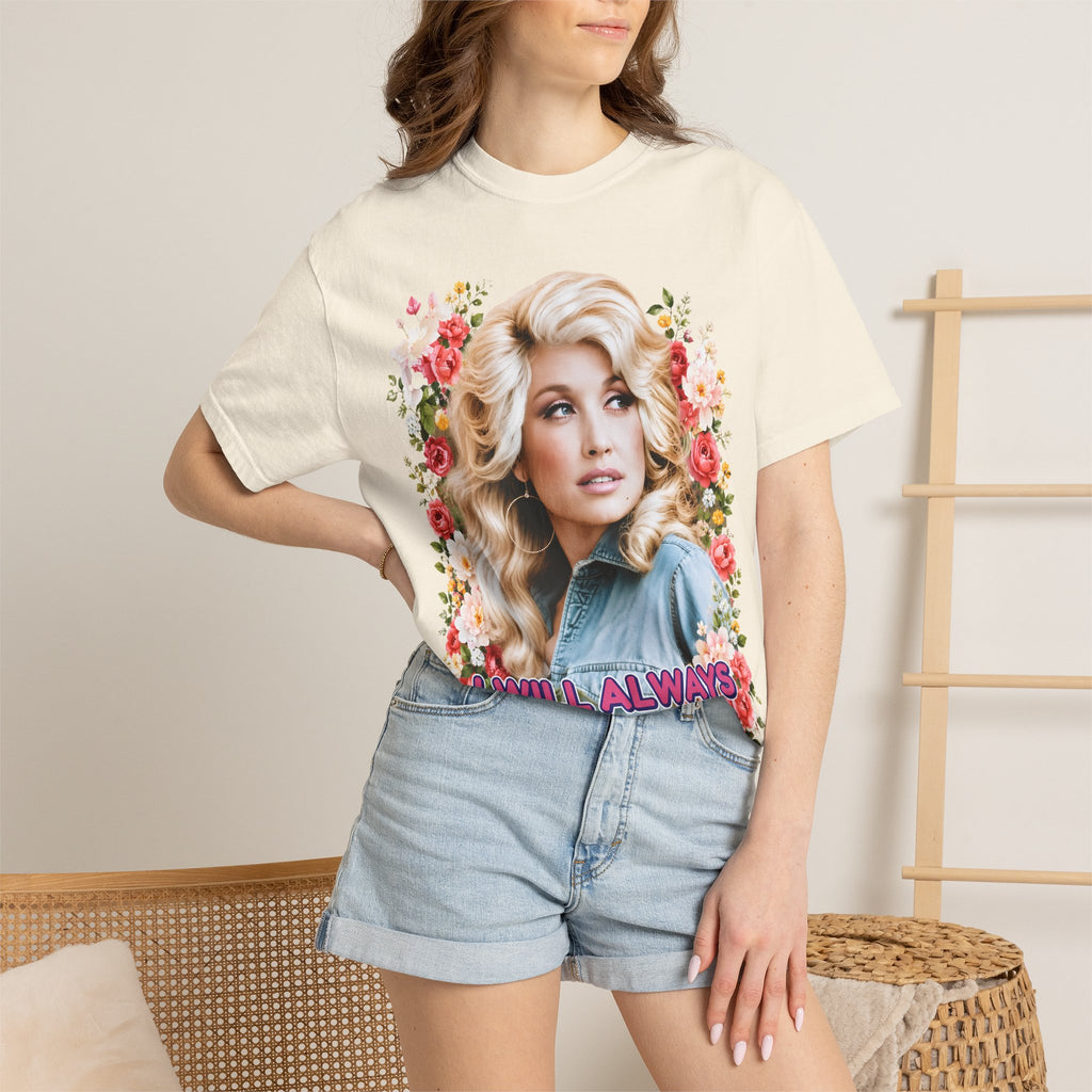 Graphic Tee Retro Floral Portrait I Will Always Love You