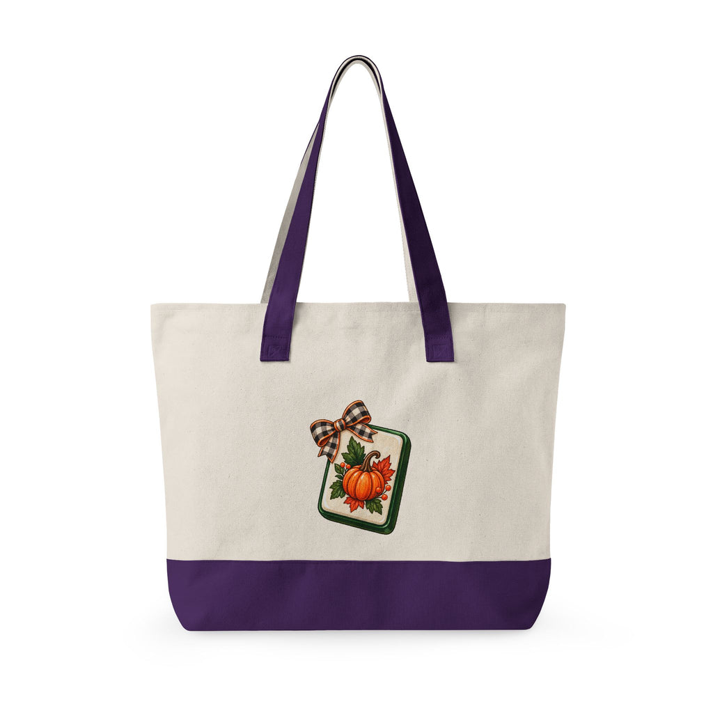 Fall Canvas Mahjong Zippered Tote