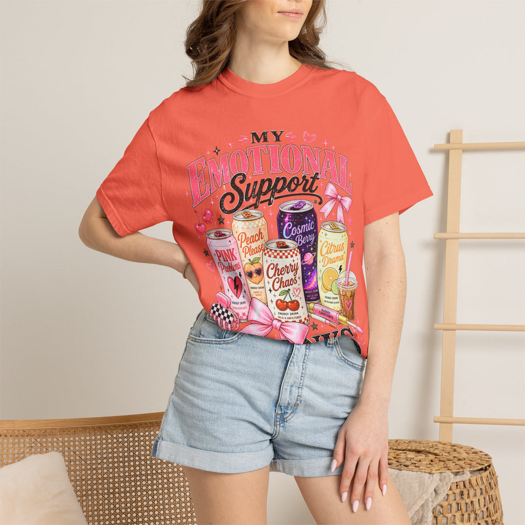 Emotional Support Energy Drinks T-Shirt — Vintage Candy Soda Graphic Tee