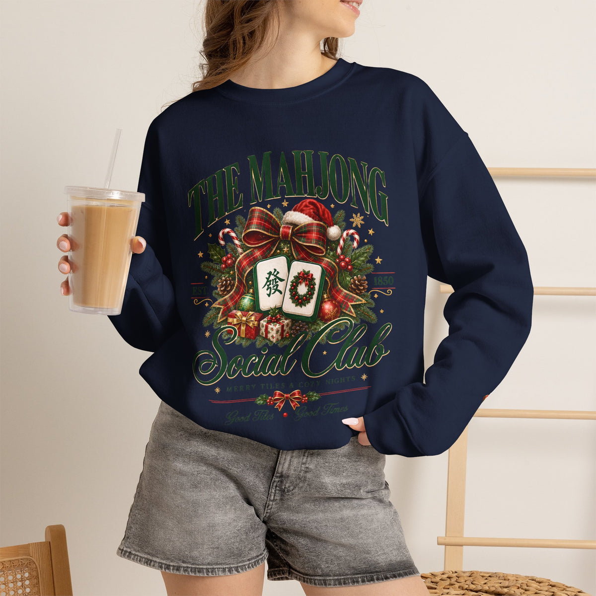 Mahjong Social Club Crewneck - CHRISTMAS