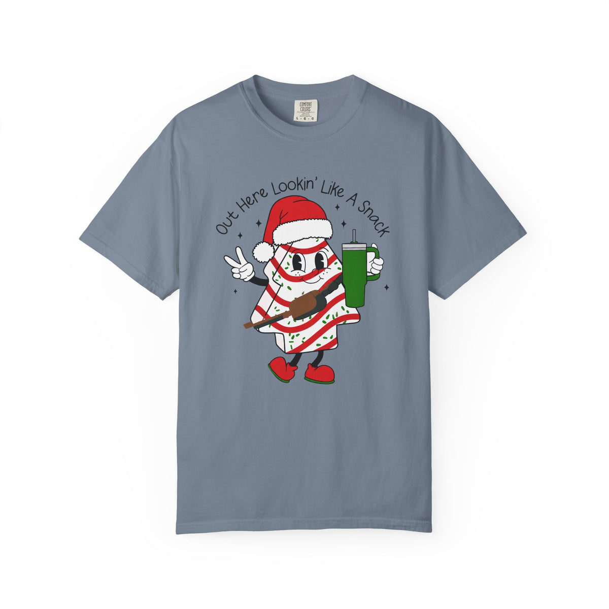 Retro Holiday T-Shirt — Out Here Lookin Like A Snack Santa Cookie Design