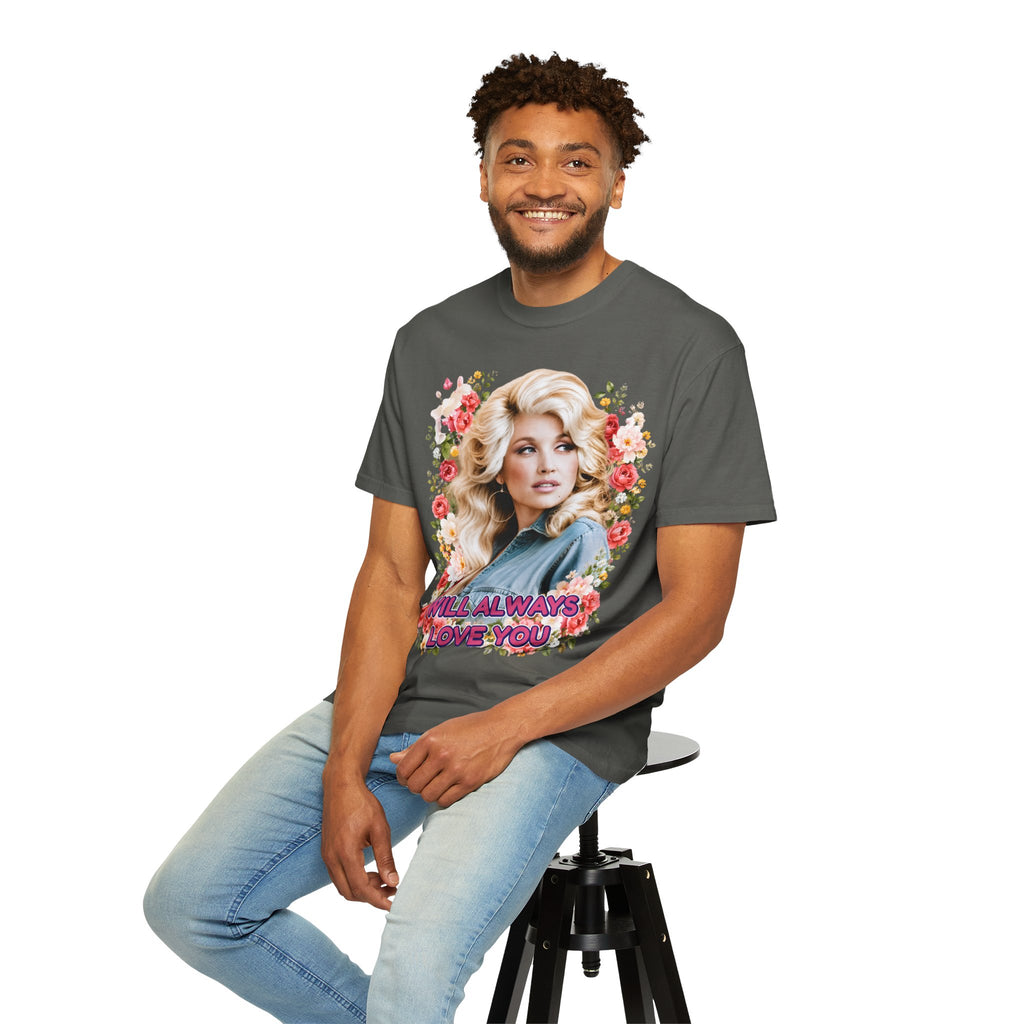 Graphic Tee Retro Floral Portrait I Will Always Love You
