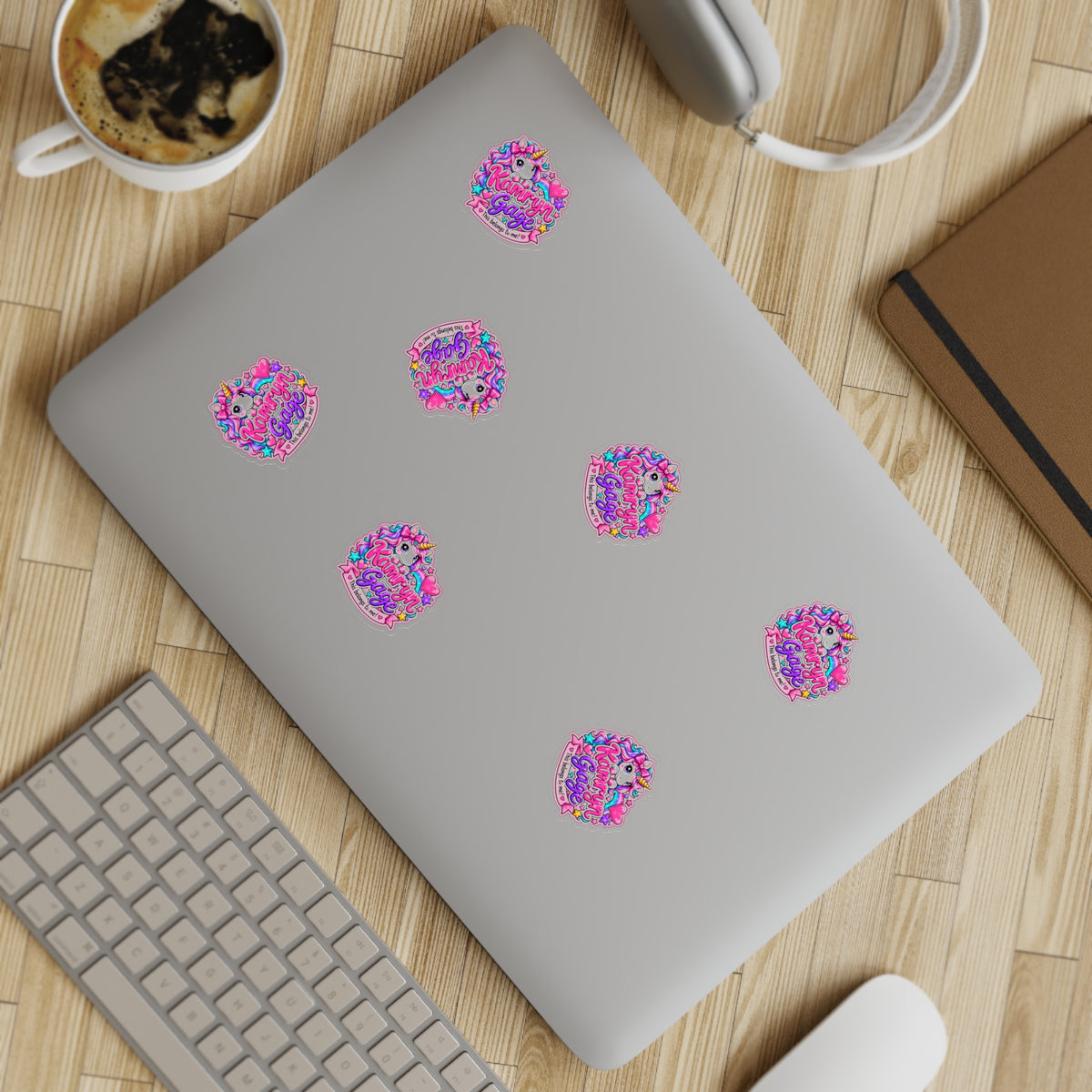 Unicorn Sticker Sheet - 10pc Pastel Glitter Decals