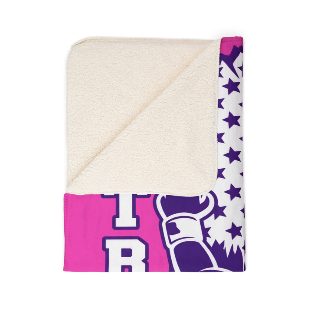 Patriots Football Player Personalized Sherpa Blanket Pink Team Spirit Throw Custom Name