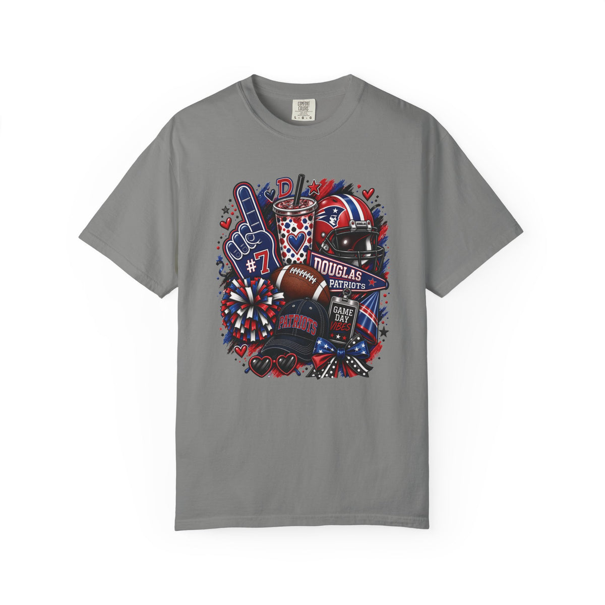 Patriotic Football Fan T-Shirt — Red White Blue Game Day Tee