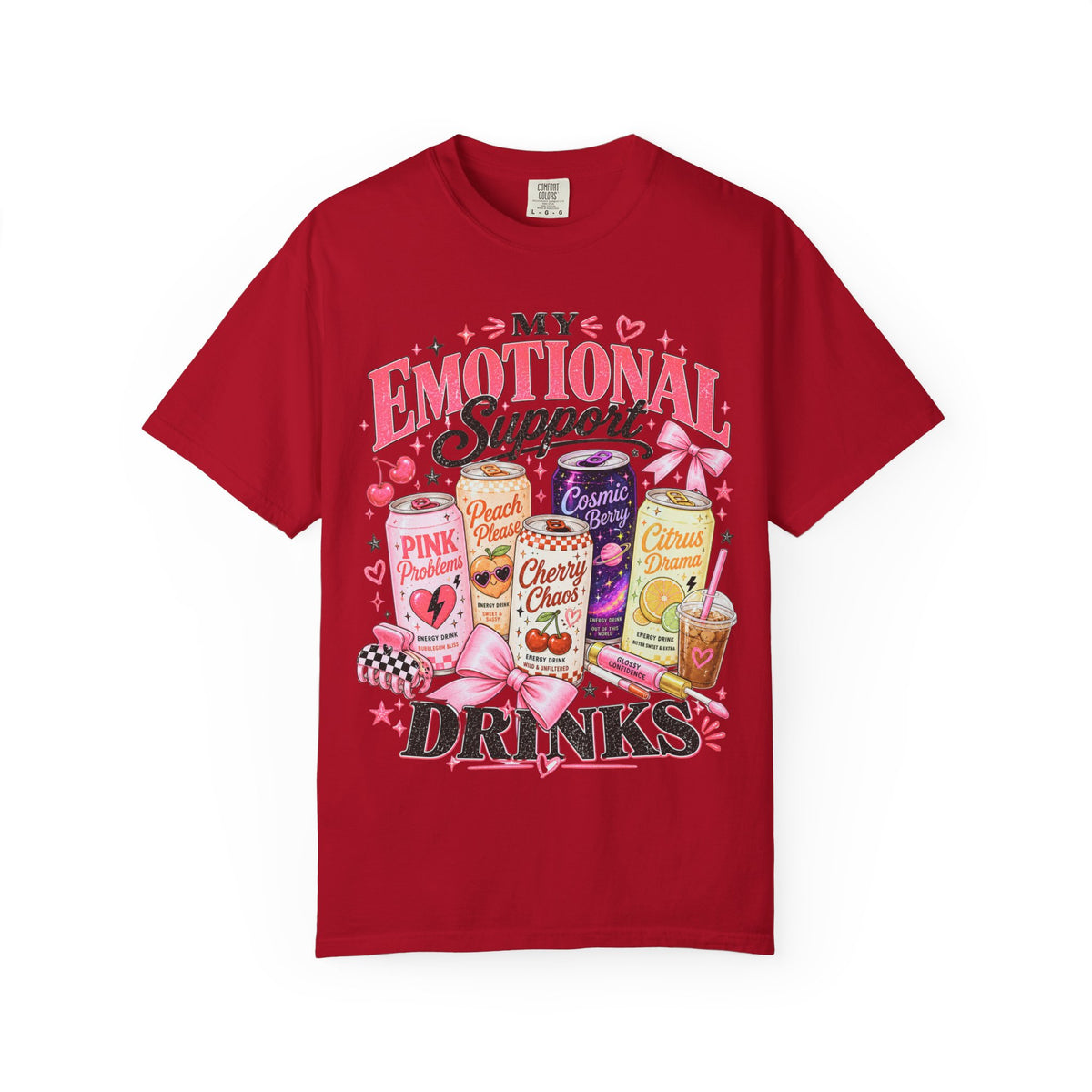 Emotional Support Energy Drinks T-Shirt — Vintage Candy Soda Graphic Tee