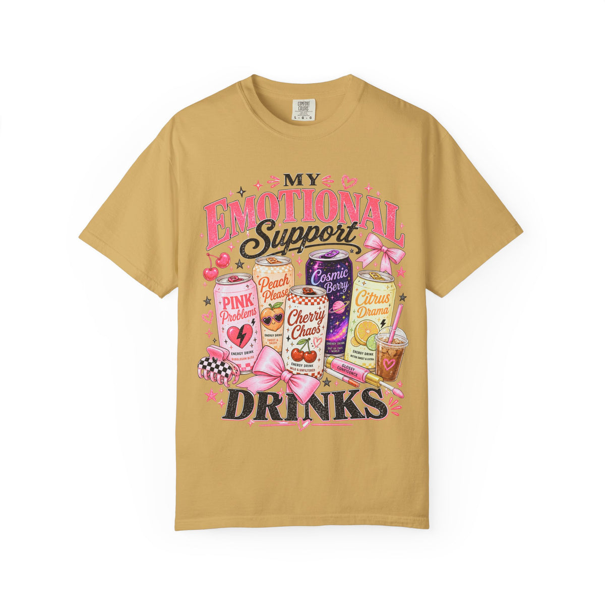 Emotional Support Energy Drinks T-Shirt — Vintage Candy Soda Graphic Tee