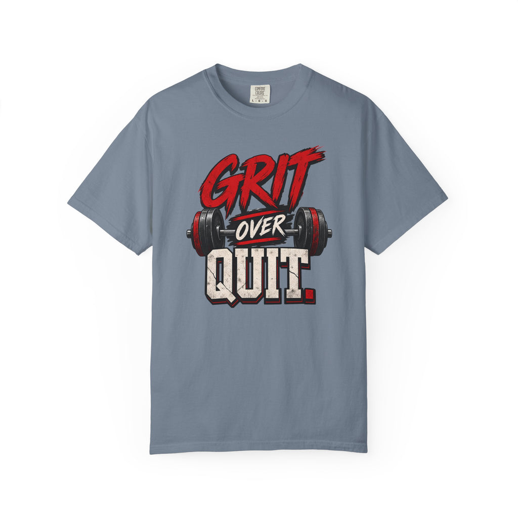 Grit Over Quit TShirt Motivational Weightlifting Gym Tee