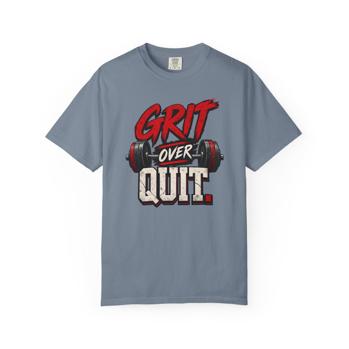 Grit Over Quit TShirt Motivational Weightlifting Gym Tee
