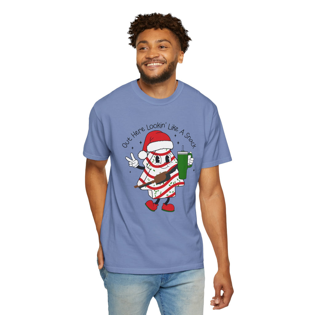 Retro Holiday T-Shirt — Out Here Lookin Like A Snack Santa Cookie Design