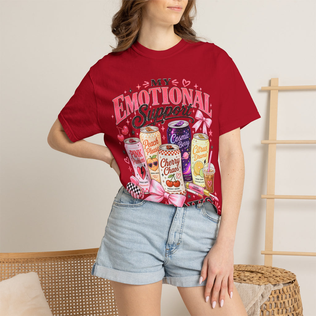 Emotional Support Energy Drinks T-Shirt — Vintage Candy Soda Graphic Tee