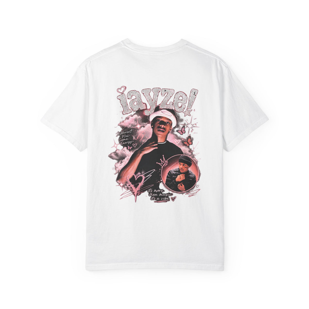 Portrait T‑Shirt — Graphic Tee (Retro Pink Photo Collage)