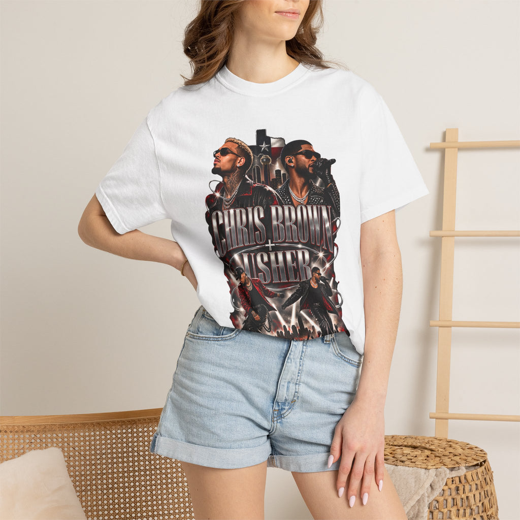Chris Brown & Usher Concert Tee — Retro R&B Graphic T-Shirt