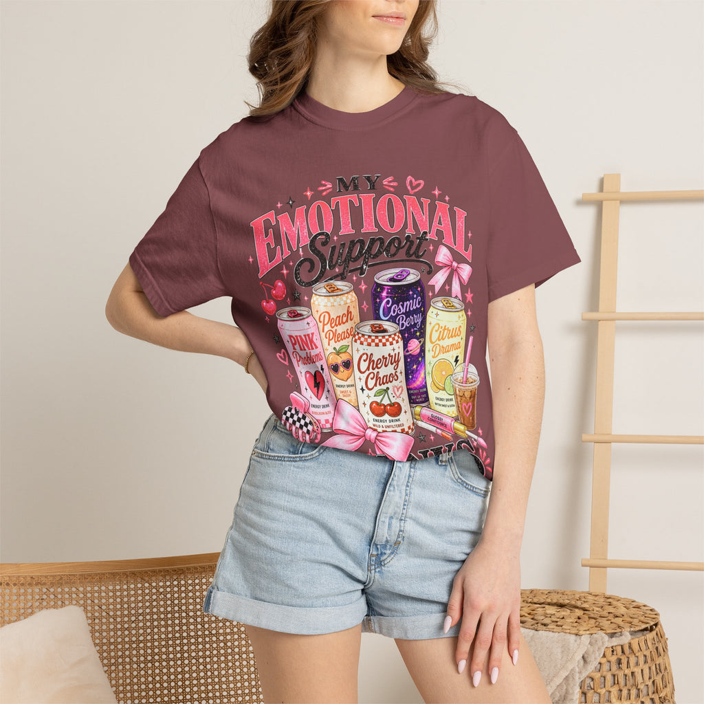Emotional Support Energy Drinks T-Shirt — Vintage Candy Soda Graphic Tee