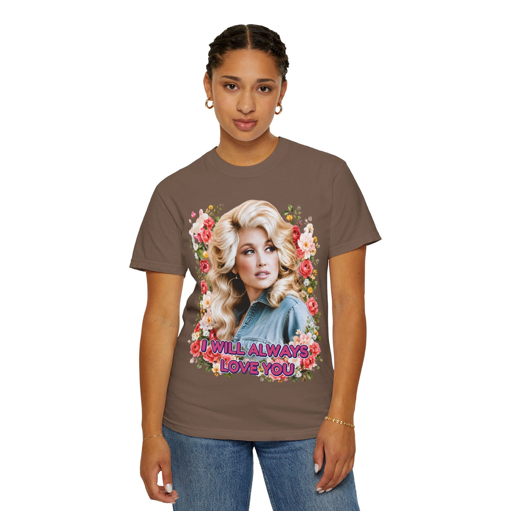 Graphic Tee Retro Floral Portrait I Will Always Love You